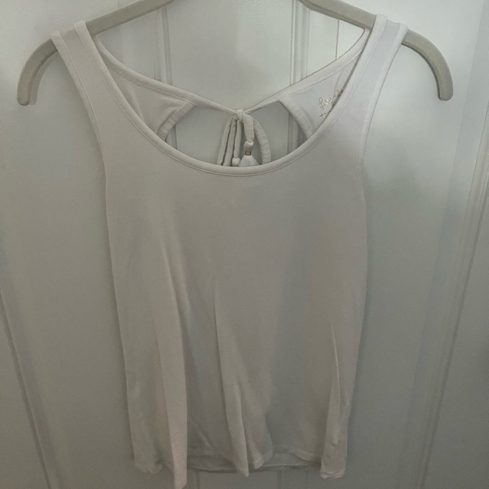 Lilly Pulitzer white cami with back tie around the neck